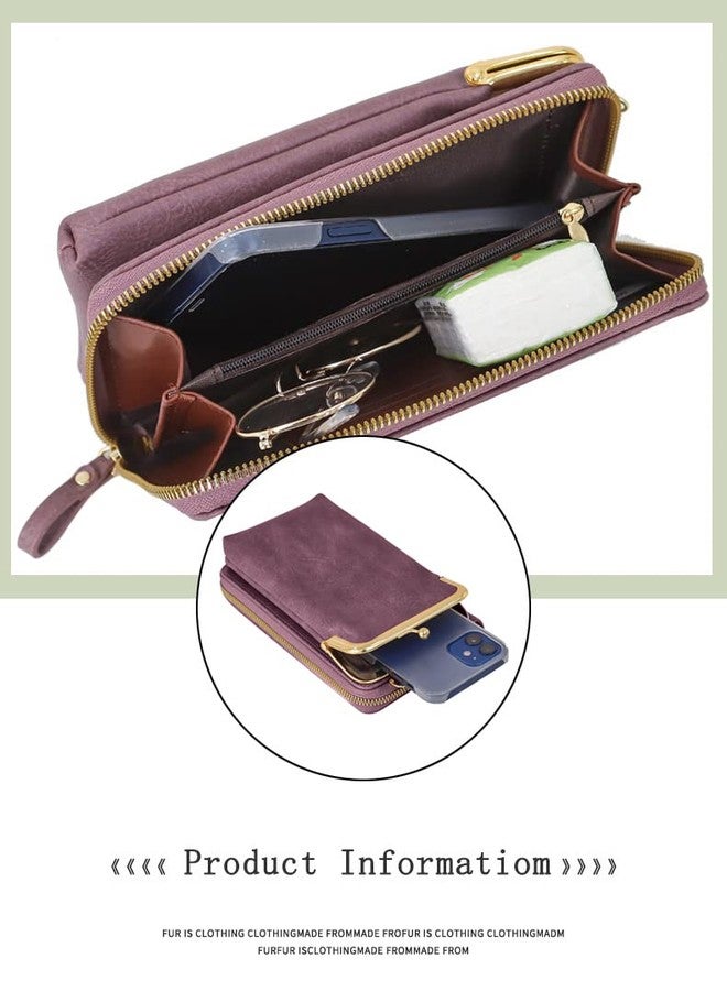 موكا حقيبة كتف نسائية من MOCA للبنات مزودة بجيب لحمل الهاتف المحمول، لون بنفسجي، 7.1 × 4.3 × 1.9 بوصة - Image 4